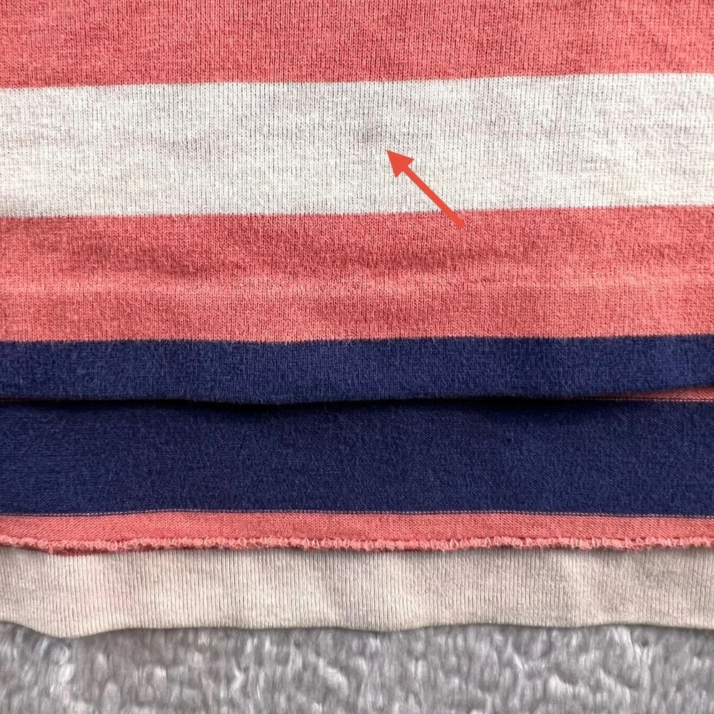 VTG Polo Ralph Lauren Mens XL Striped Polo Shirt Coral Navy White Made in USA